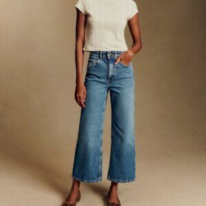 NWT Sezane Le Crop Blue Jeans Size 4